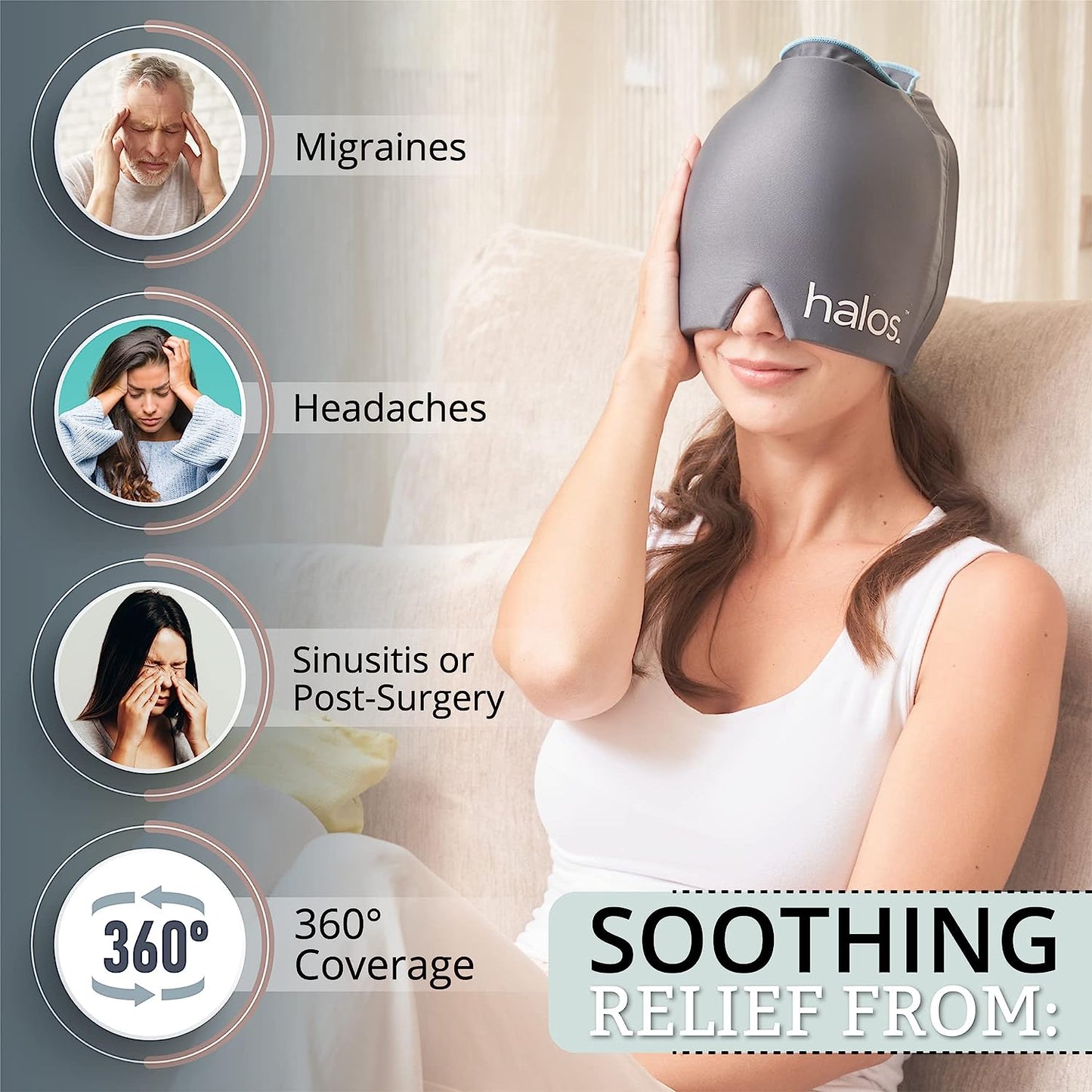 Adjustable migraine Pain Relief Cap