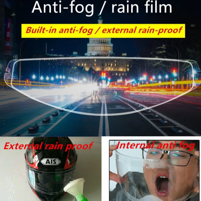 Film anti-buée et pluie pour casque de moto